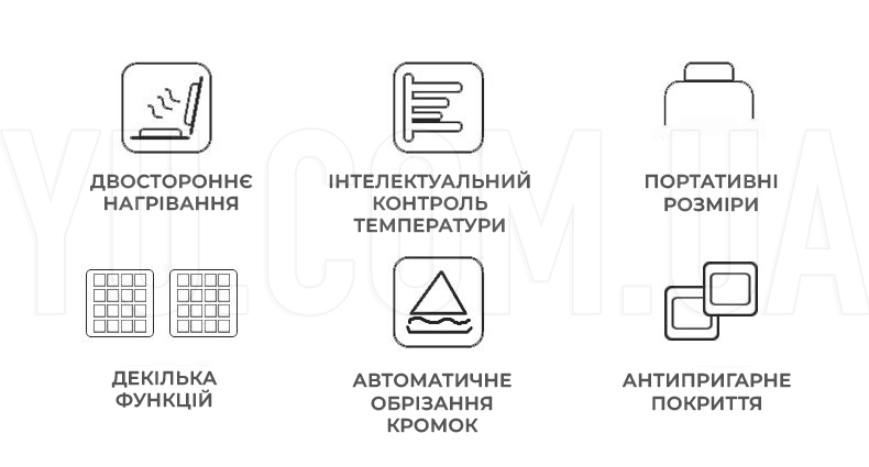 Вафельниця електрична RAF - 242 850Вт для бельгійських вафель та бутербродів з антипригарним покриттям Вафельниця електрична RAF - 242 850Вт для бельгійських вафель та бутербродів з антипригарним покриттям